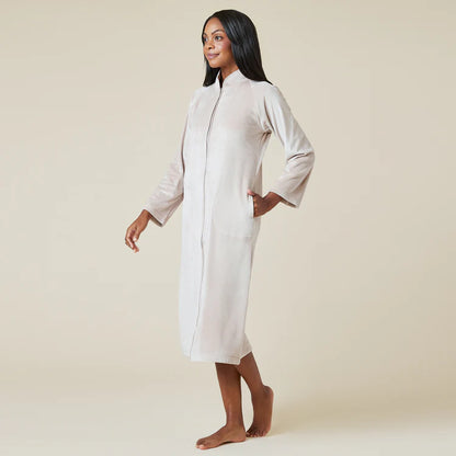 Serenity Shear Mink Mandarin Collar Zip Robe