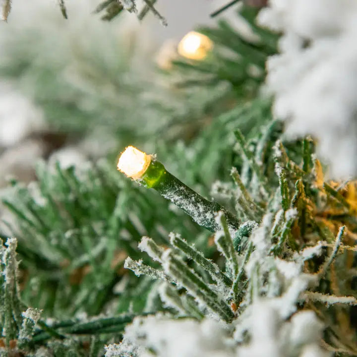 4’ Frosted Alpine Faux Tree with Pinecones & 100 Clear Lights