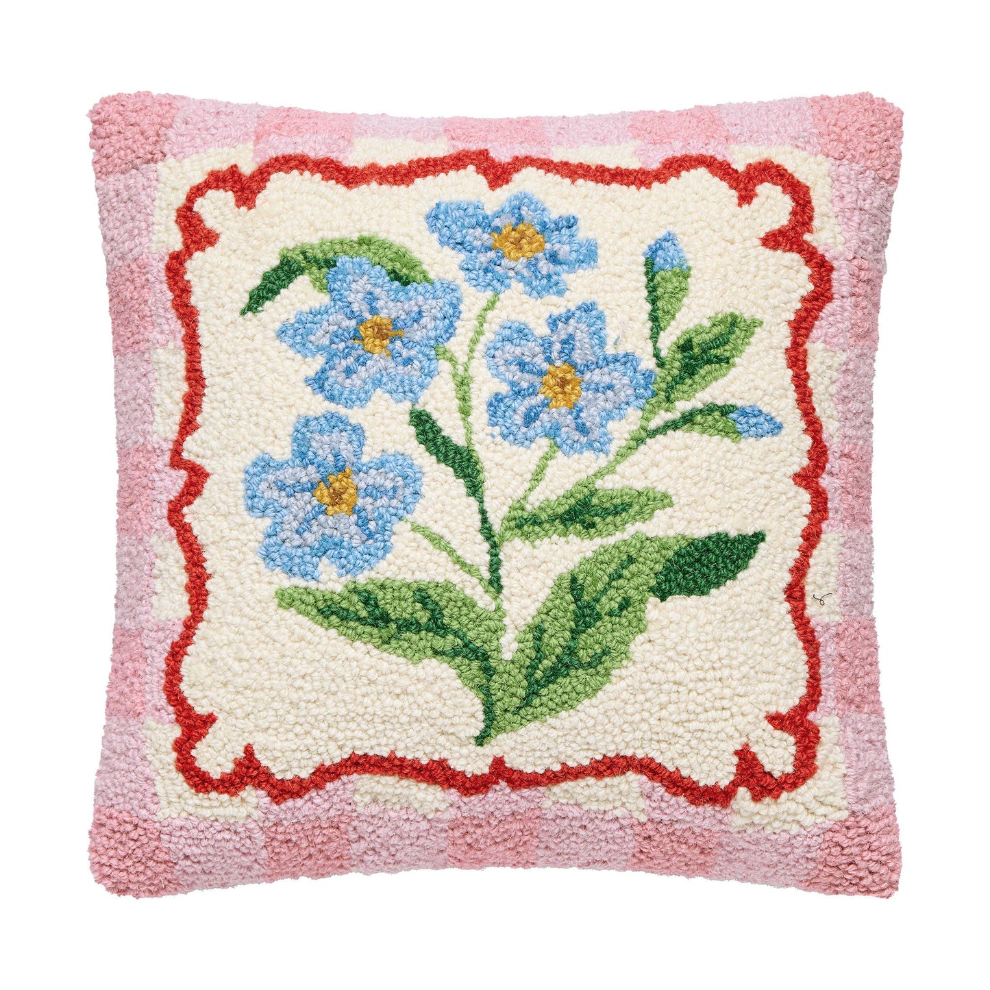Floral Frame Hooked Pillow