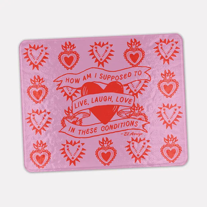 El Arroyo Live Laugh Love Mini Glass Cutting Board