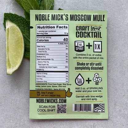 Noble Mick's Single Serve Craft Cocktail Mix - Moscow Mule