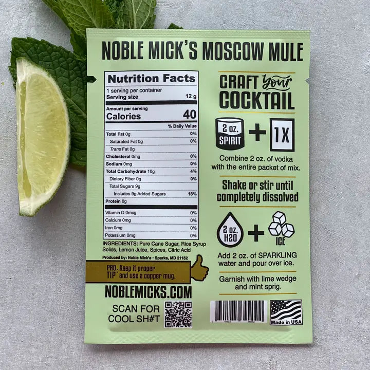 Noble Mick's Multi-Serve Craft Cocktail Mix - Moscow Mule