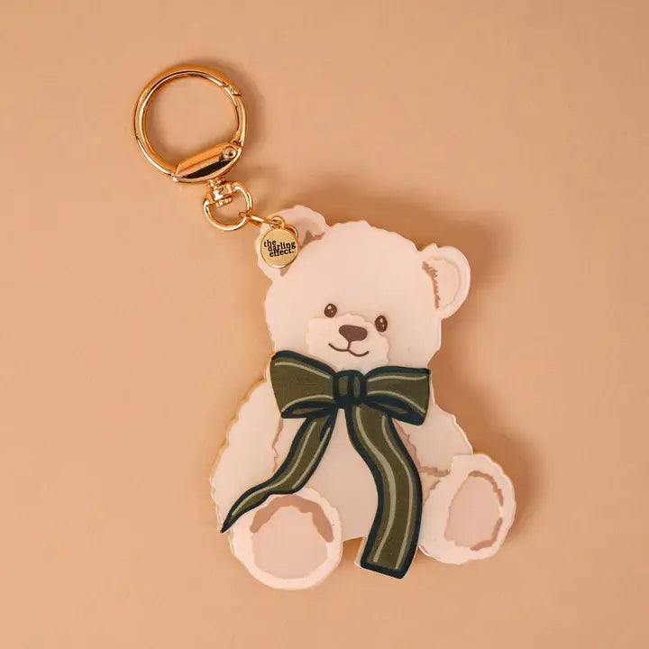 Mini Mirror Bag Charm-Teddy Bear Theo