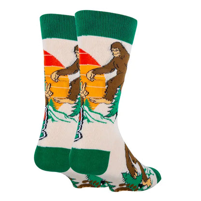 Mountain Dude Novelty Bigfoot Crew Socks