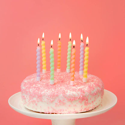 Twisted Pastel Birthday Candles - 8 Pack