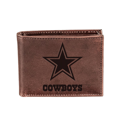 Dallas Cowboys 100% Genuine Leather Brown Bi-Fold & Tri-Fold Wallet