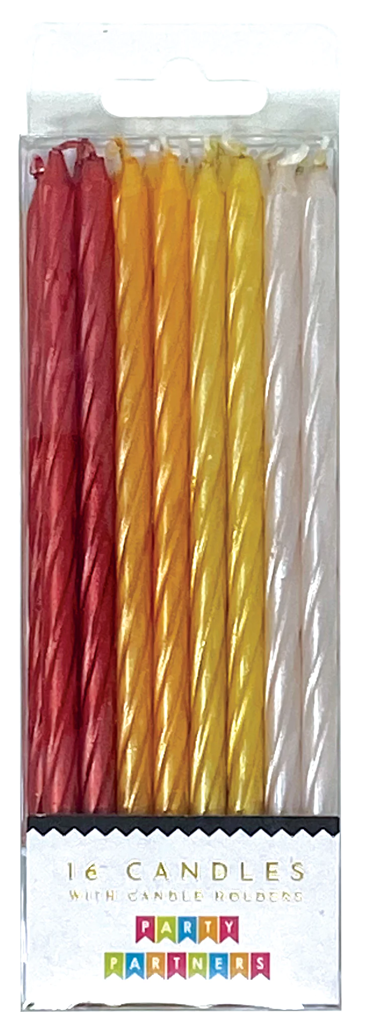 Orange/Yellow/Red Spiral 16 Candle Set