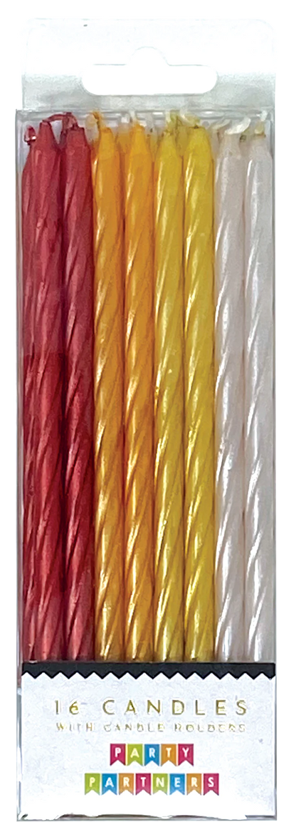 Orange/Yellow/Red Spiral 16 Candle Set