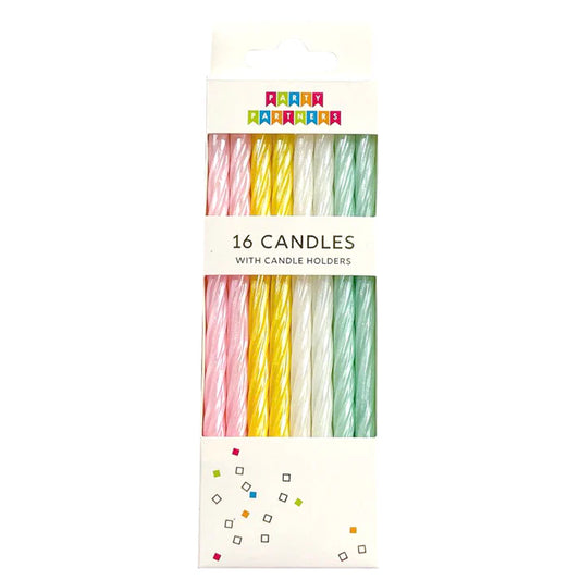 Pearl Pastel Spiral 16 Candle Set