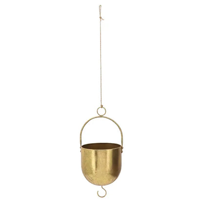 Gold Metal Hanging Planter