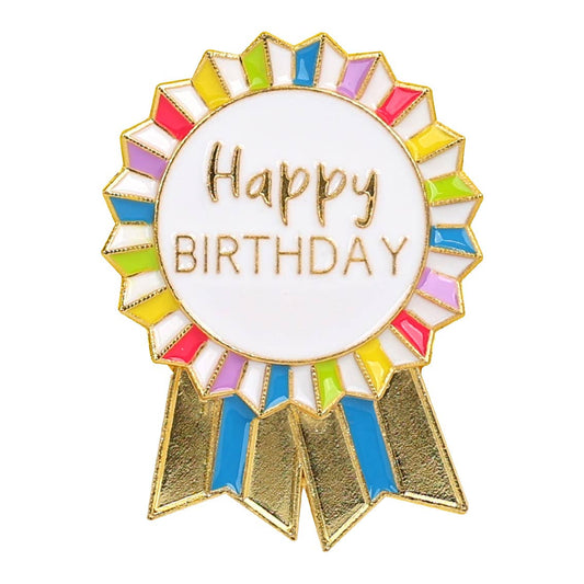Enamel "Happy Birthday" Badge
