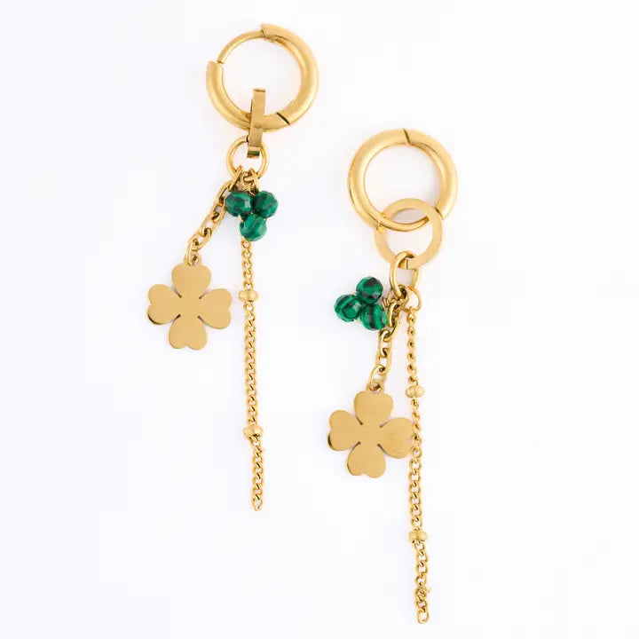 Narelle Clover Malachite Earrings