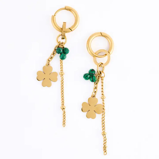 Narelle Clover Malachite Earrings