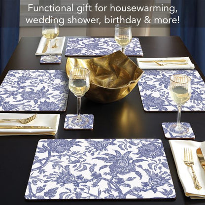 CounterArt Arcadia Blue Hardboard Cork-Back Placemats