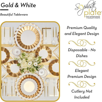 Gold & White Salad Plate