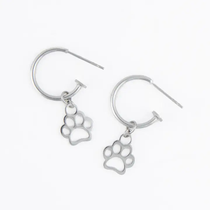 Paw Print Hoop Earrings