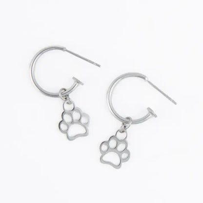 Paw Print Hoop Earrings