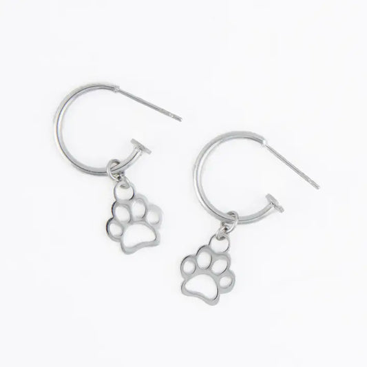 Paw Print Hoop Earrings