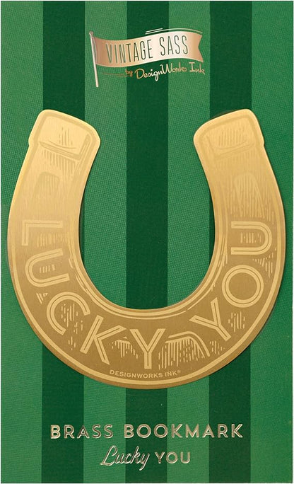 DesignWorks Ink Vintage Sass Brass Bookmark - Lucky You