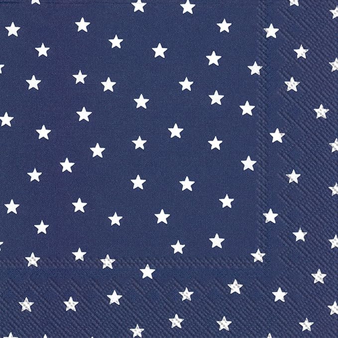 Blue with White Stars Lunch Paper Napkins