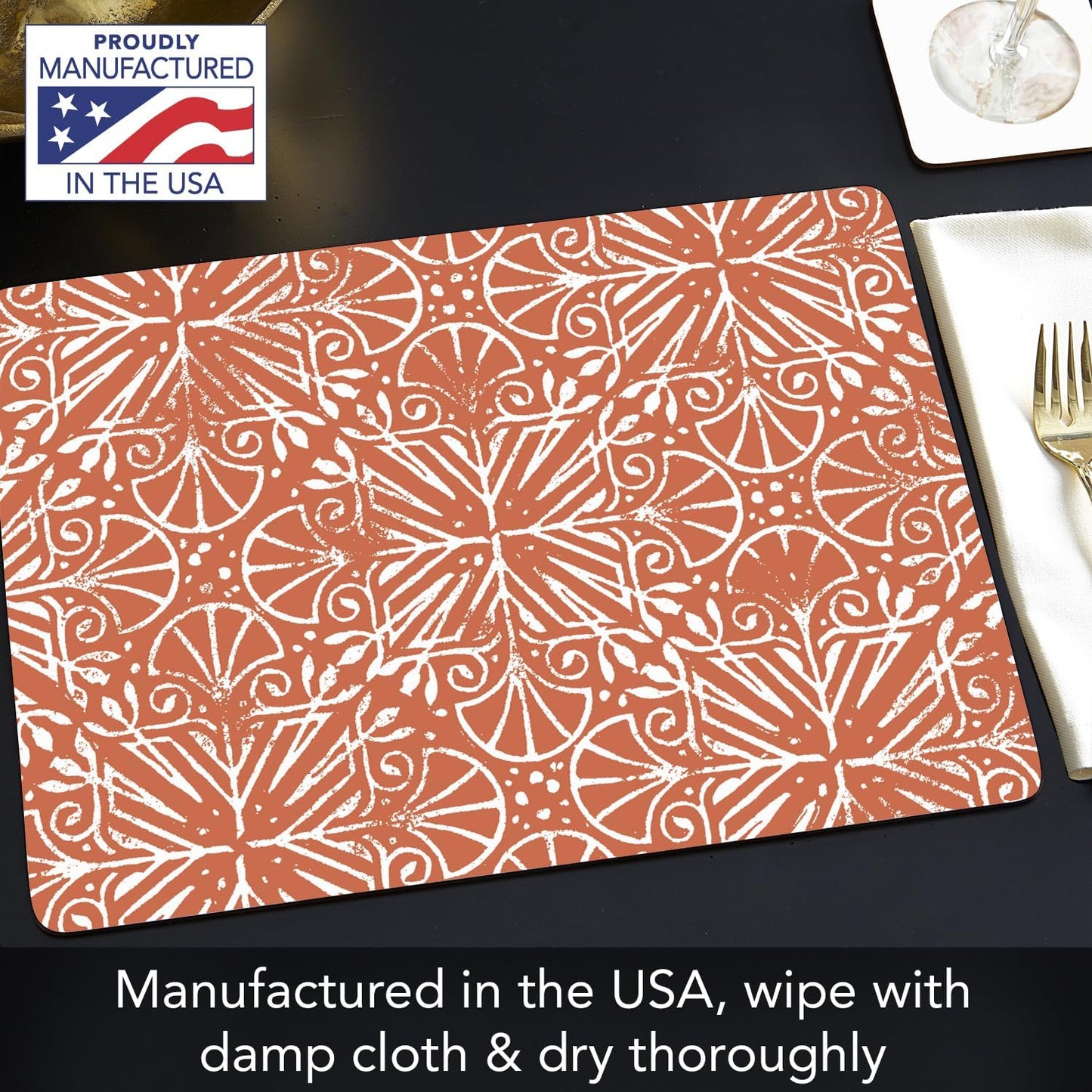 CounterArt Mohave Southwest Design Hardboard Cork-Back Placemats