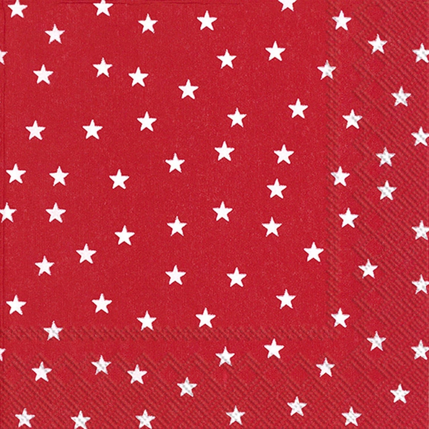 Red with White Stars Cocktail Paper Napkins