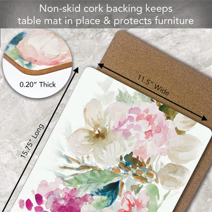 CounterArt Fragrant Spring Hardboard Cork-Back Placemats