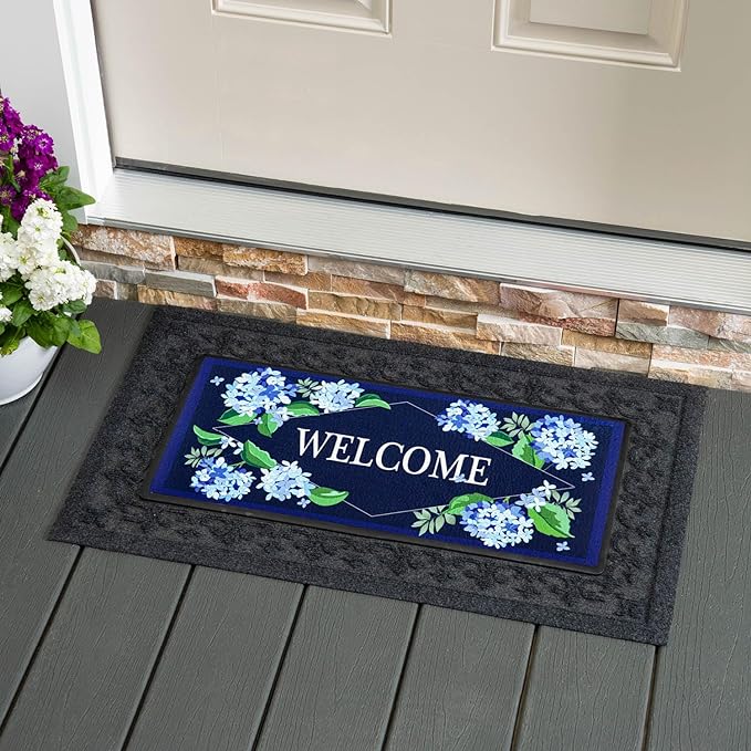 Hydrangea Welcome Sassafras Switch Doormat