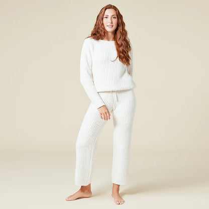 Softies Waffle Marshmallow Boatneck Lounge Set - Almond