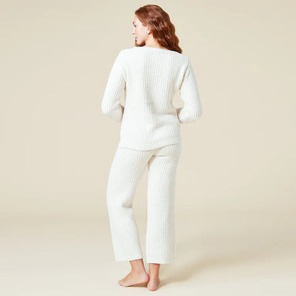 Softies Waffle Marshmallow Boatneck Lounge Set - Almond