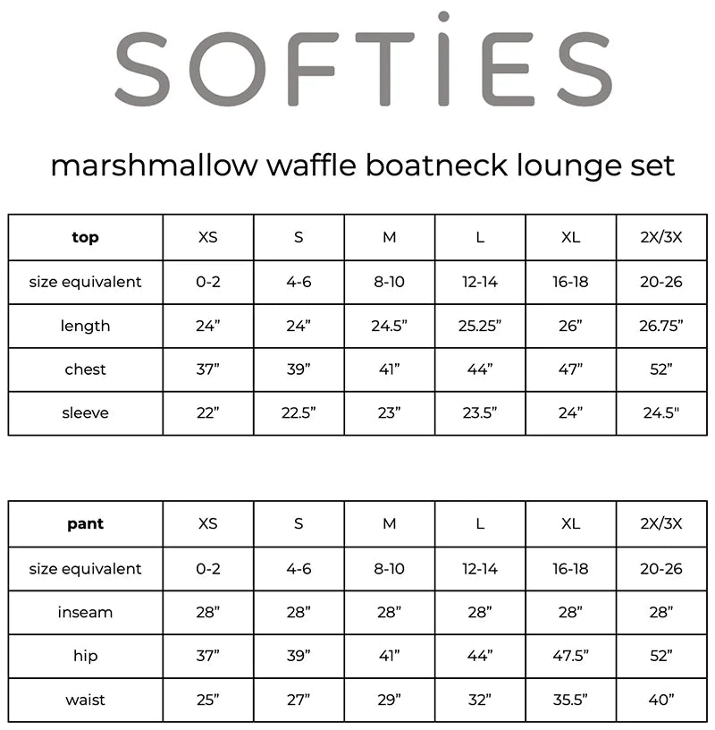 Softies Waffle Marshmallow Boatneck Lounge Set - Almond