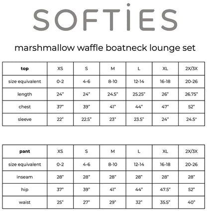 Softies Waffle Marshmallow Boatneck Lounge Set - Almond
