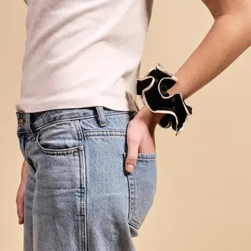 Black Ruffle Up Scrunchie