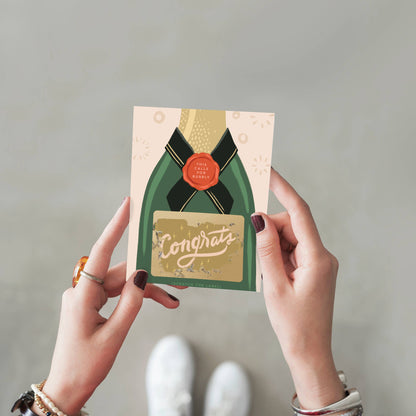 Scratch-off Bubbly Champagne Congrats Card