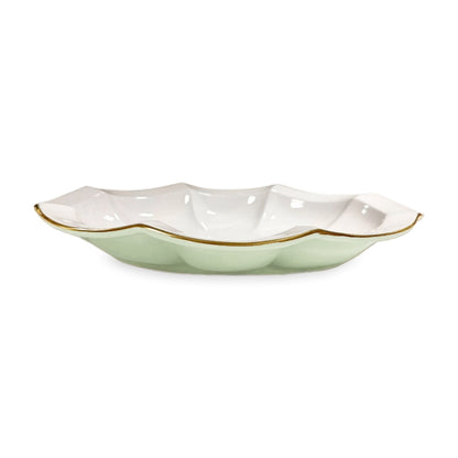 Encanto Devon Oval Platter - Pistachio and White