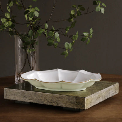 Beatriz Ball Encanto Devon Oval Platter in Pistachio & White