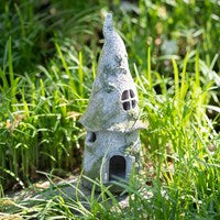 12" Faux Moss Fairy Cottage Statuary