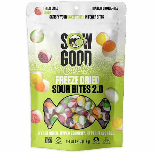 Sow Good Freeze Dried Candy - Sour Bites 2.0 (4.2oz) - Does NOT contain Red Dye #40