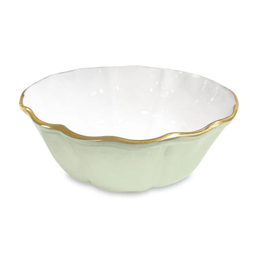 Encanto Lausanne Medium Bowl in Pistachio and White