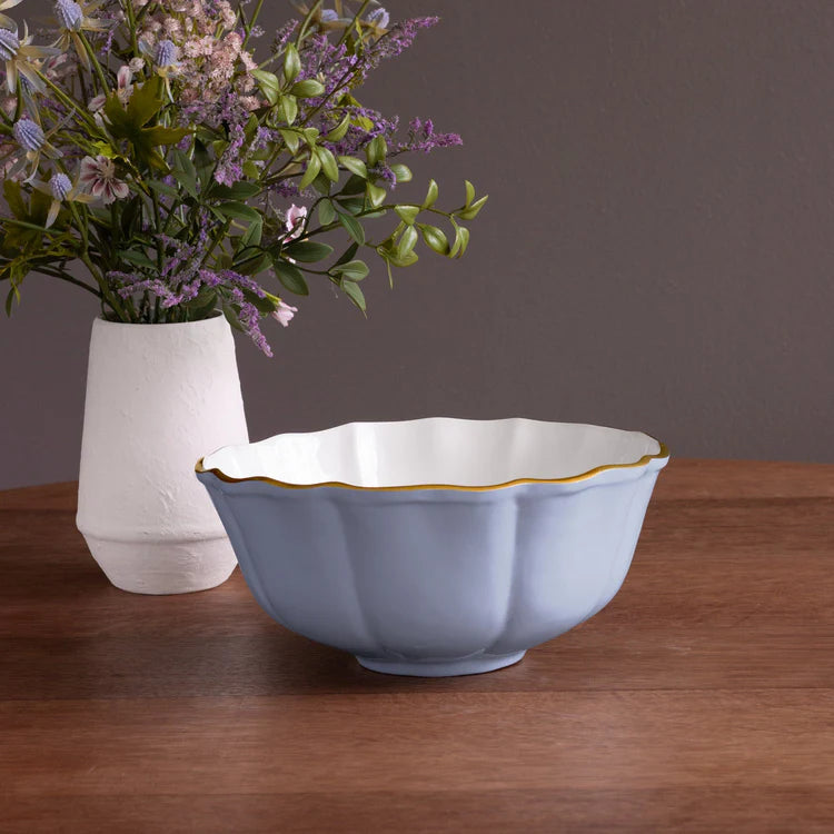 Encanto Lausanne Medium Bowl in Periwinkle & White