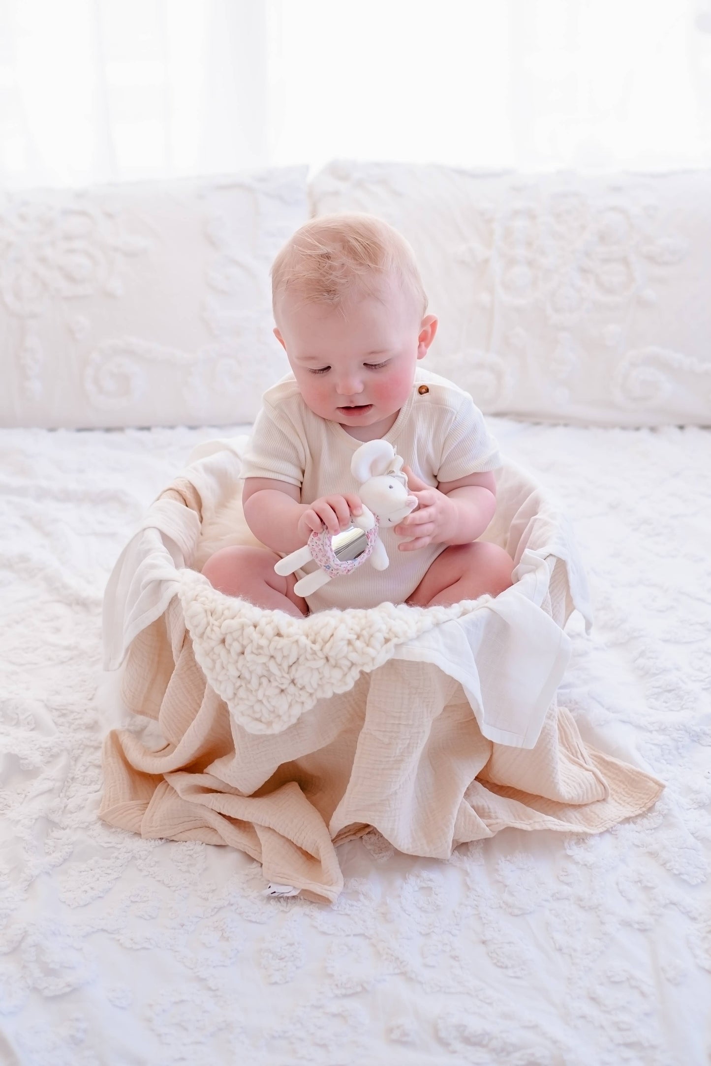 Meiya the Mouse Tag Along Pram Toy