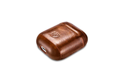 Luxury Premium Leather AirPods Case - Light Brown
