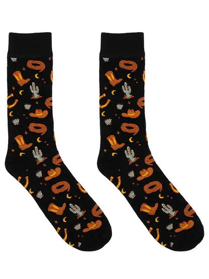 Western Cowboy  Men's Bamboo Crew Socks