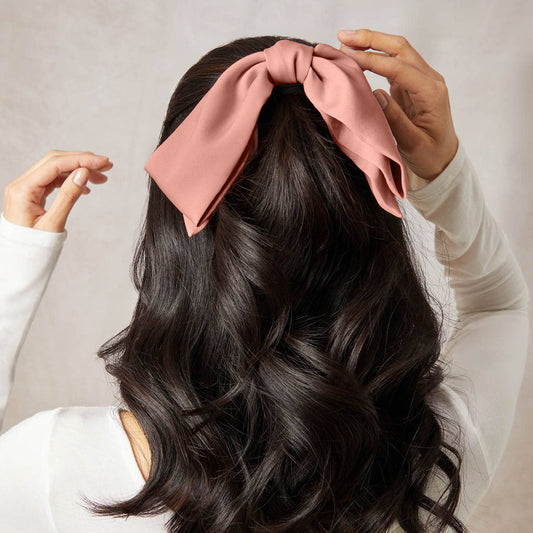 Kitsch Fabric Bow Hair Clip - Rosewood