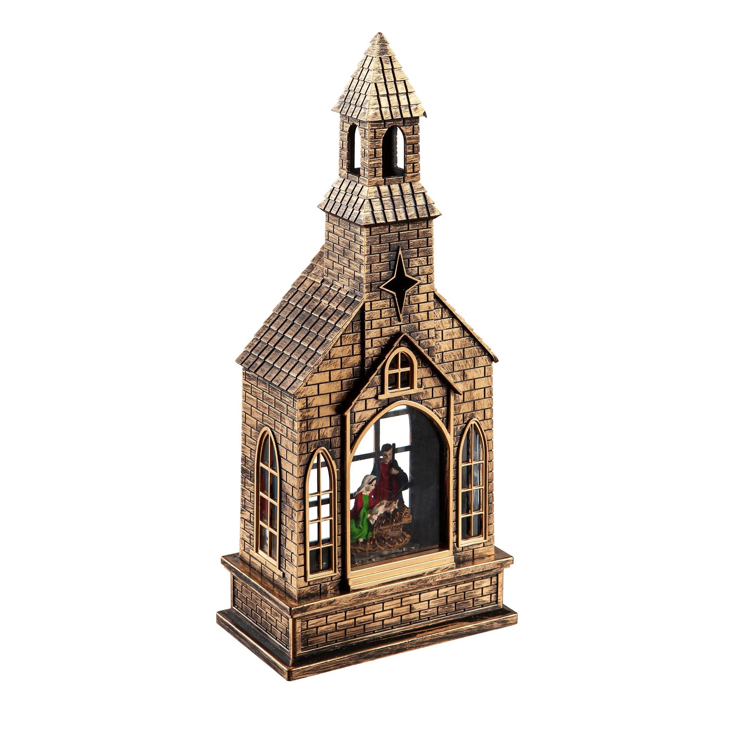 LED Church Water Lantern Table Décor with Projection - 12"