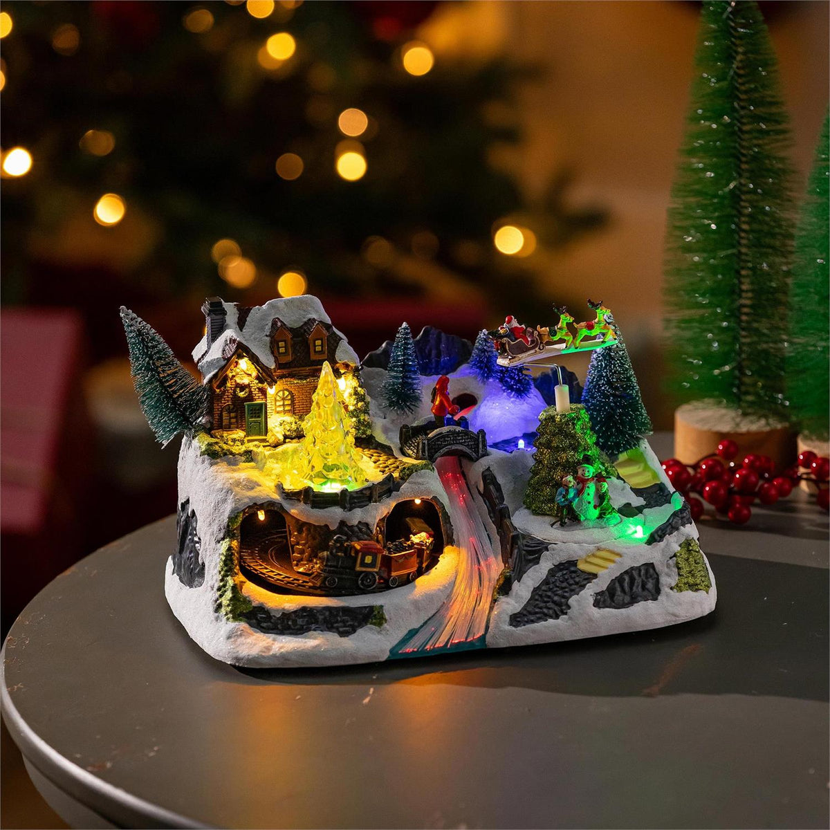 Christmas Winter Scene w/ Motion & Music