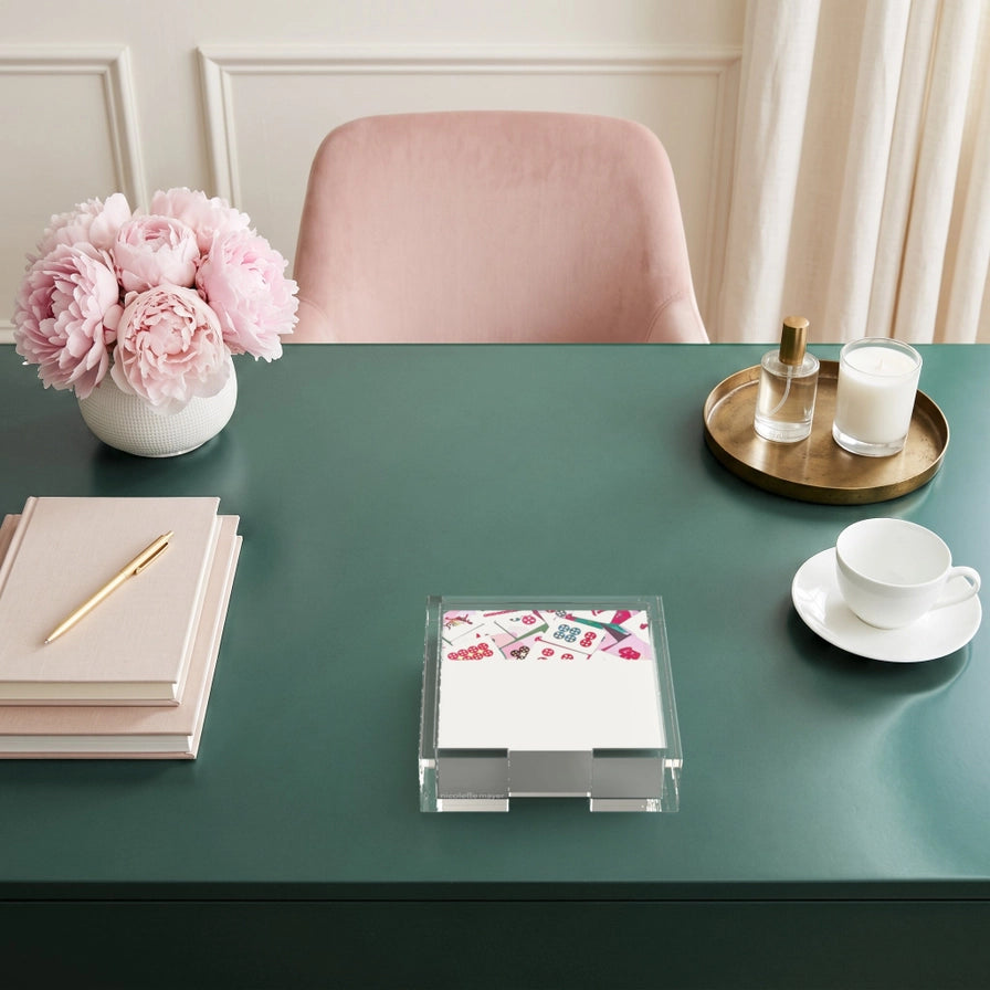 Mahjong Abstract Pinks Notepad, 250 Sheets
