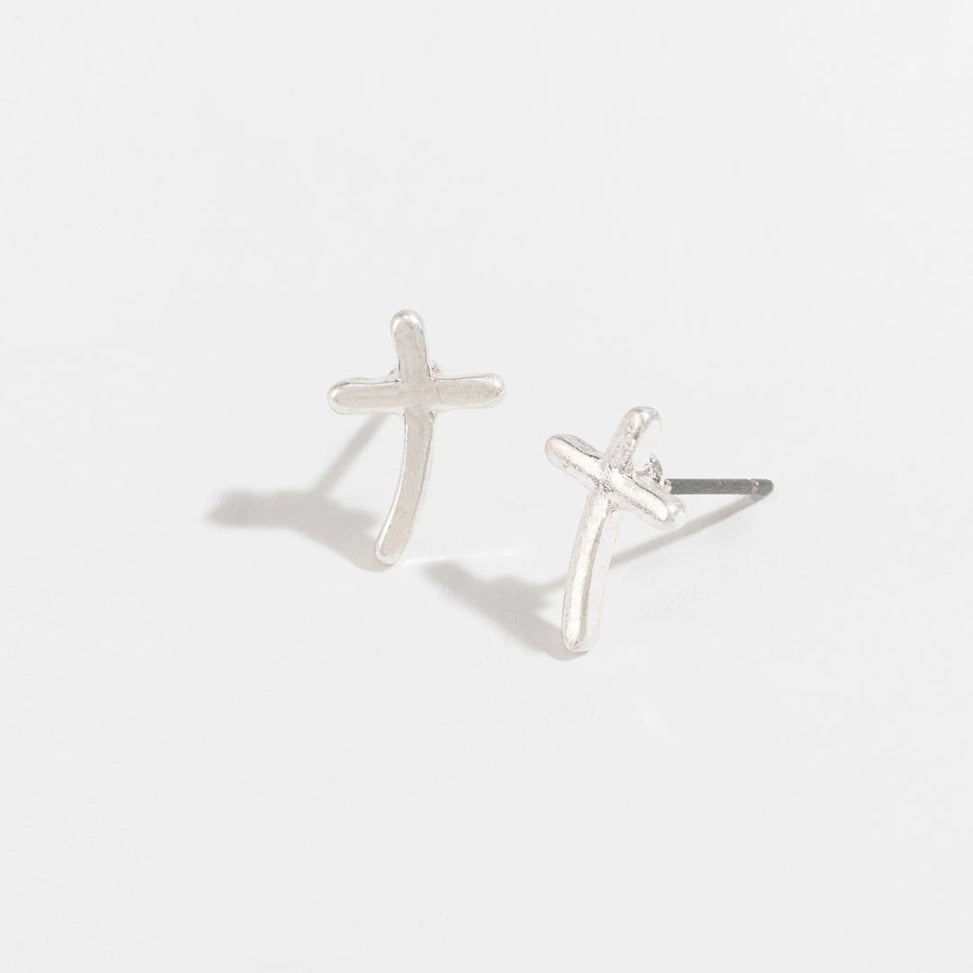 Stud Buds Gold & Silver Cross Earrings