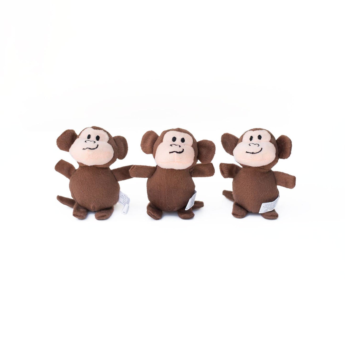 Miniz 3-Pack - Monkeys - Plush Dog Toy