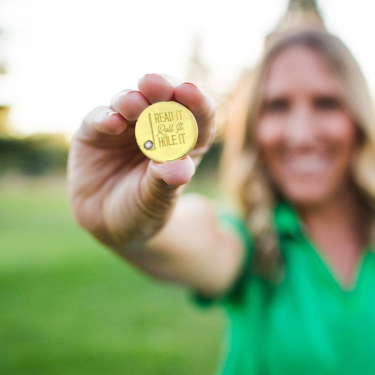 Birdie Read it, Roll it, Hole it Golf Ball Marker with Hat Clip